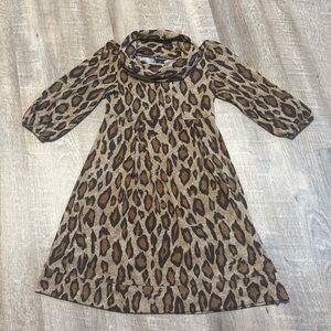 New Directions Brown Leopard Print Dress
